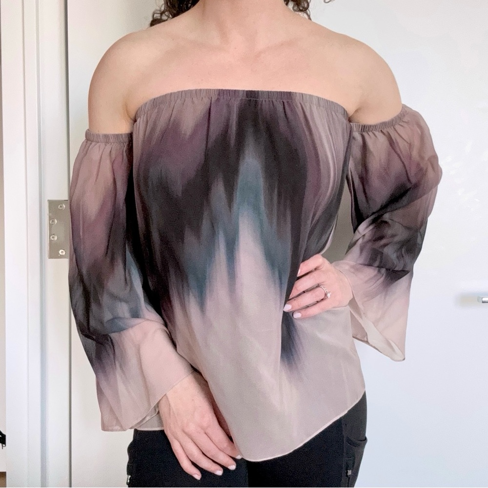 Bailey 44 off the shoulder mauve dip-dye Whimsigoth festival fairy boho flowy S
